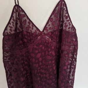 Purple sheer animal print camisole size medium